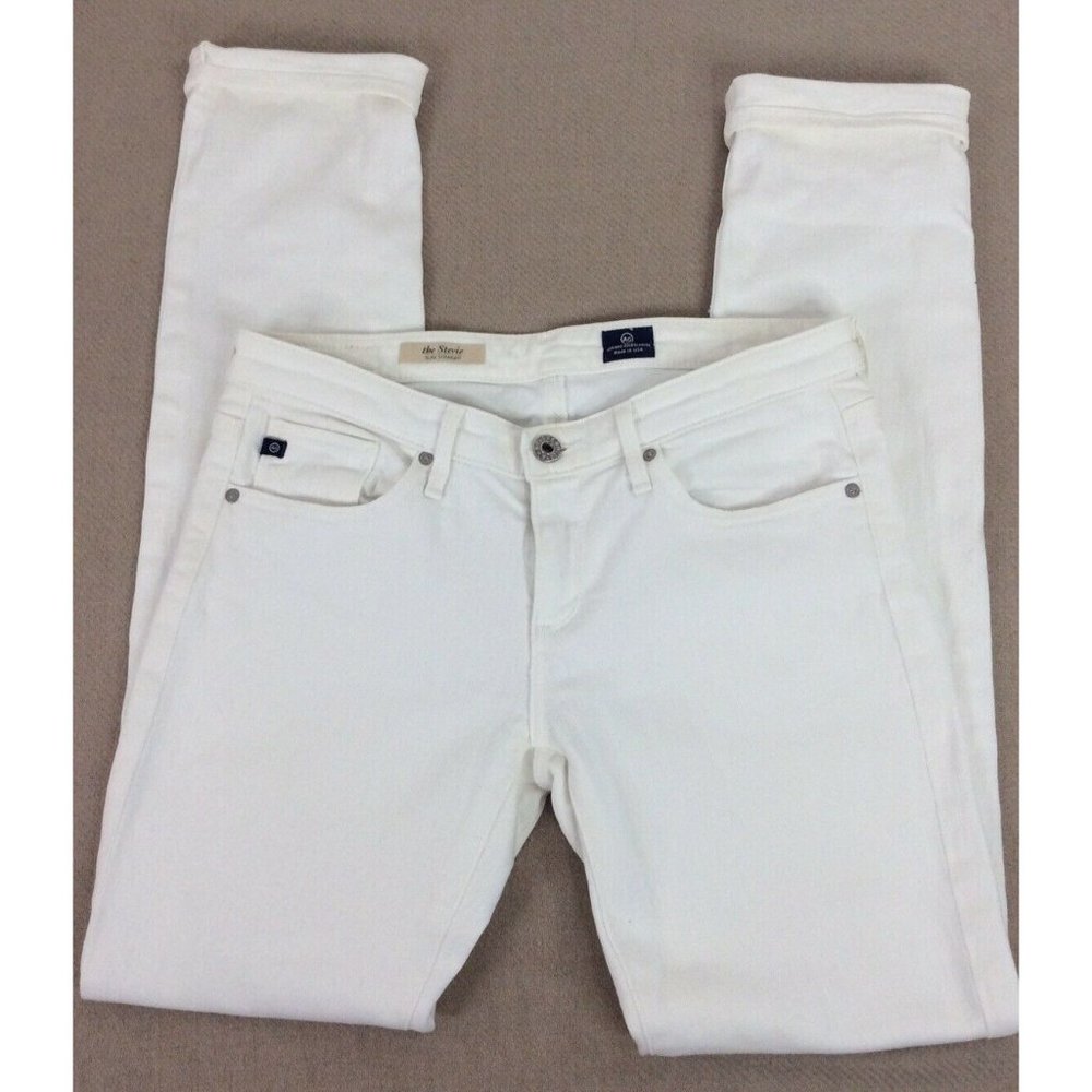 Adriano Goldschmied Jeans The Stevie Slim Straight White Womens 26